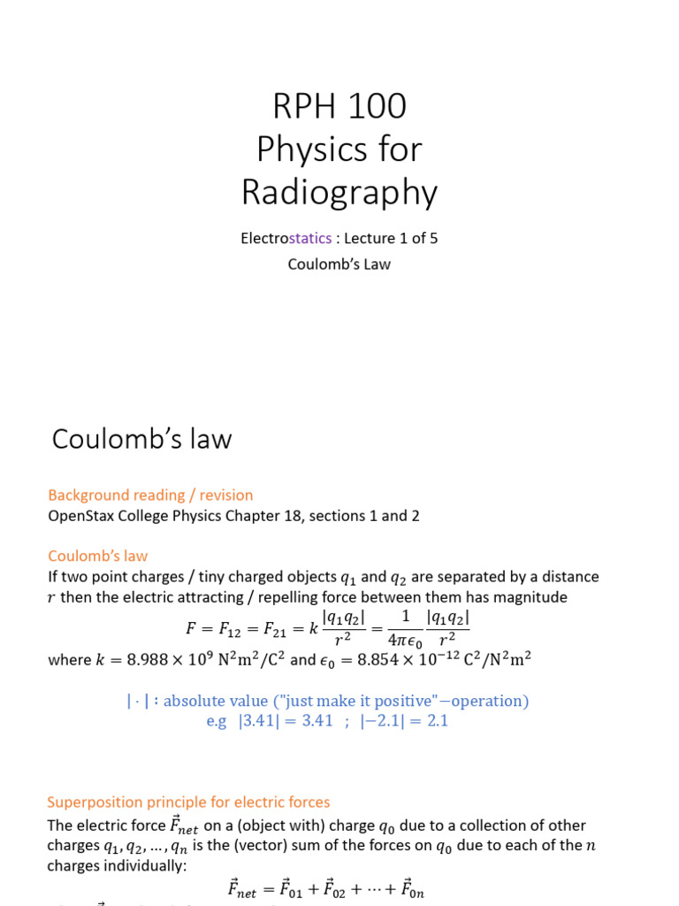 1 Electrostatics 1 | PDF