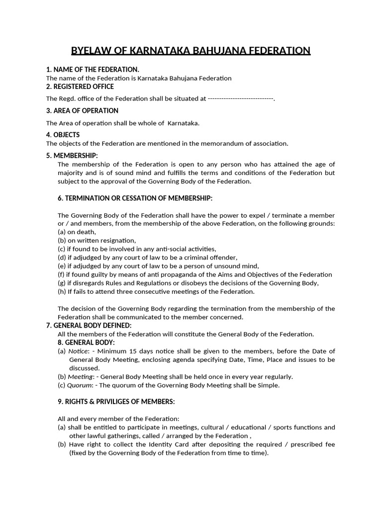 March 19 Revised Federation Byelaw | PDF | Arbitration | Government