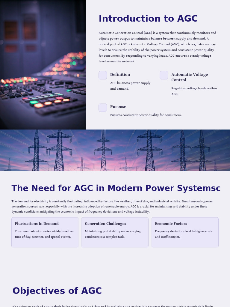 AGC and AVC: Ensuring Power Stability | PDF | Electrical Grid | Smart Grid