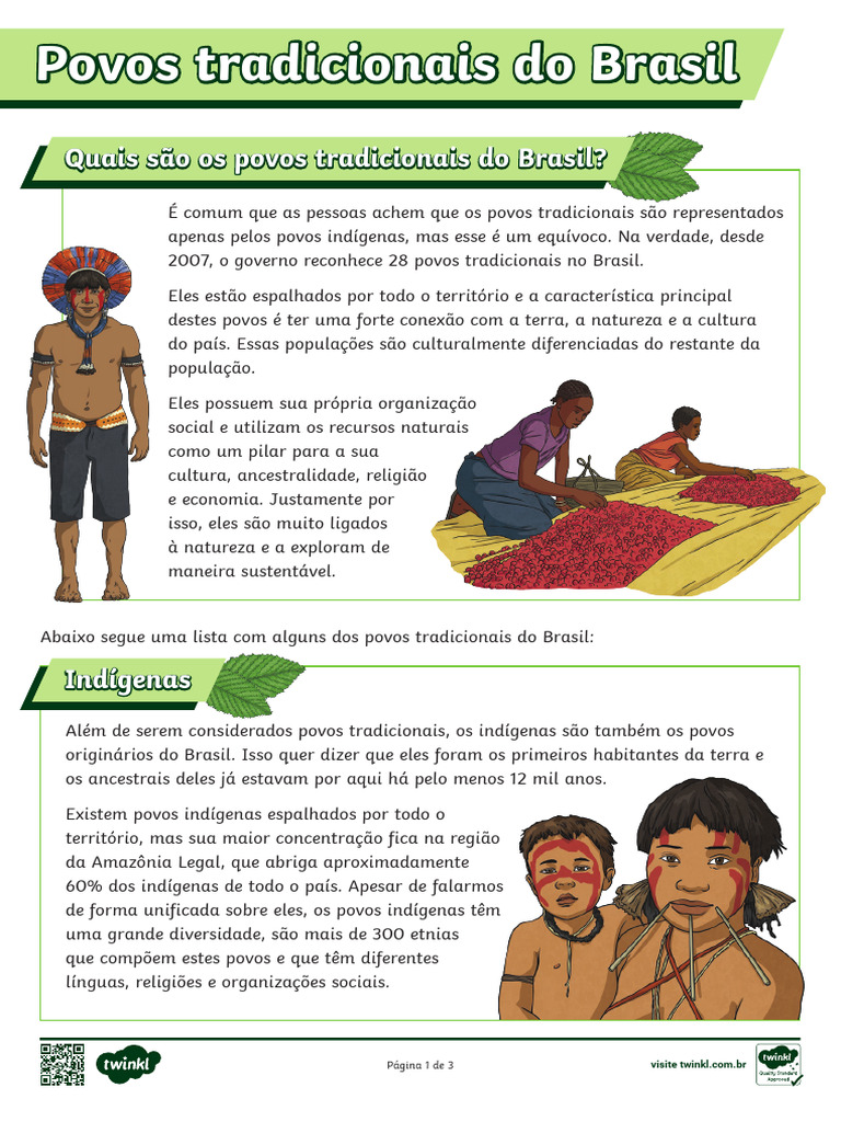 Povos Tradicionais do Brasil: Diversidade Cultural | PDF | Povos ...