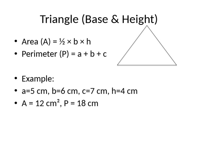 Triangle Area and Perimeter Formulas | PDF