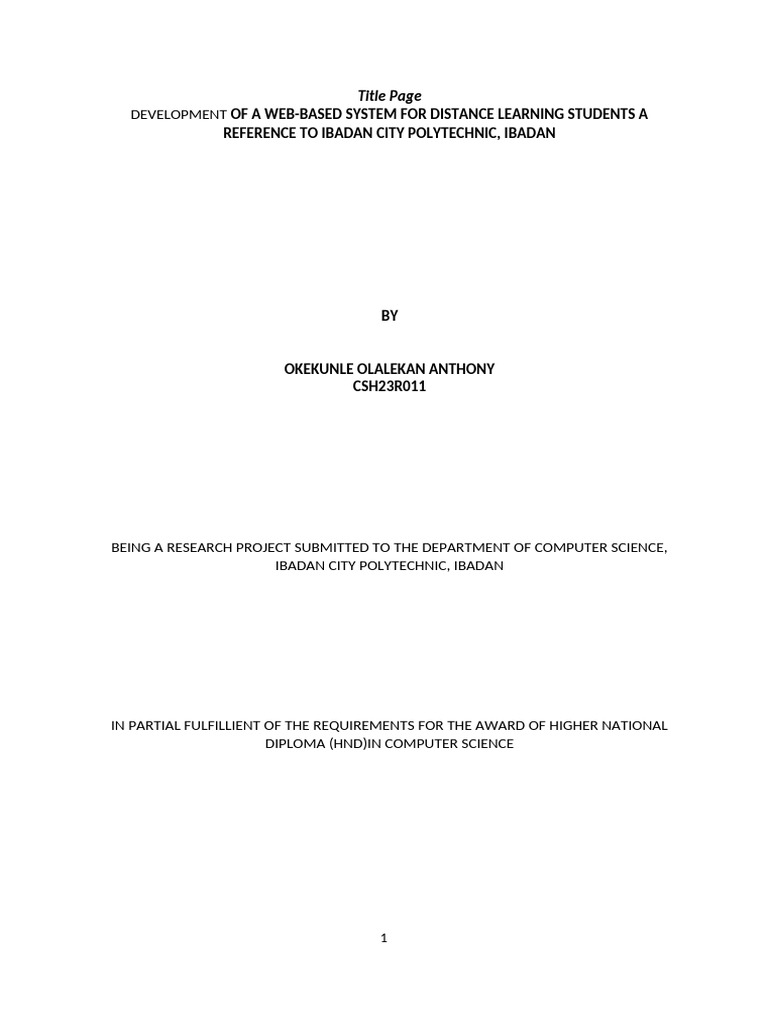 Web-Based Distance Learning System Development | PDF | Educational ...