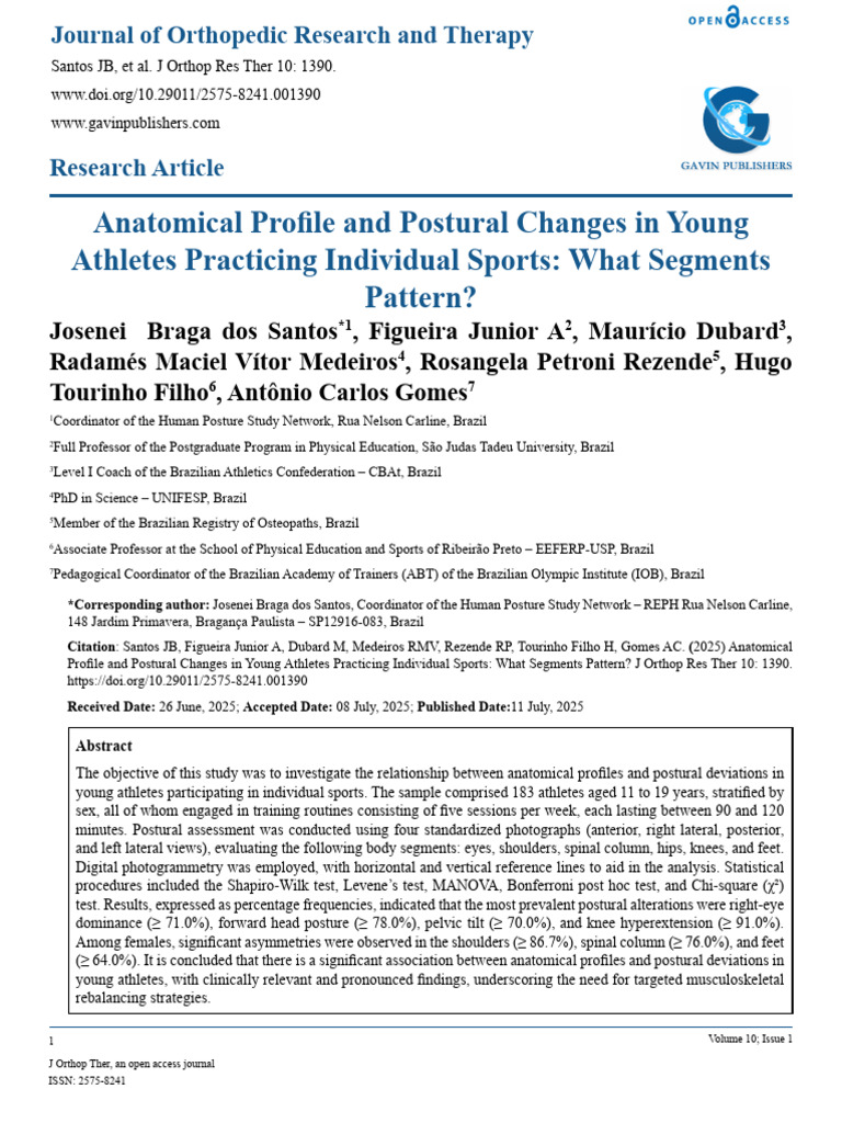 Postural Changes in Young Athletes | PDF | Anatomical Terms Of Location ...