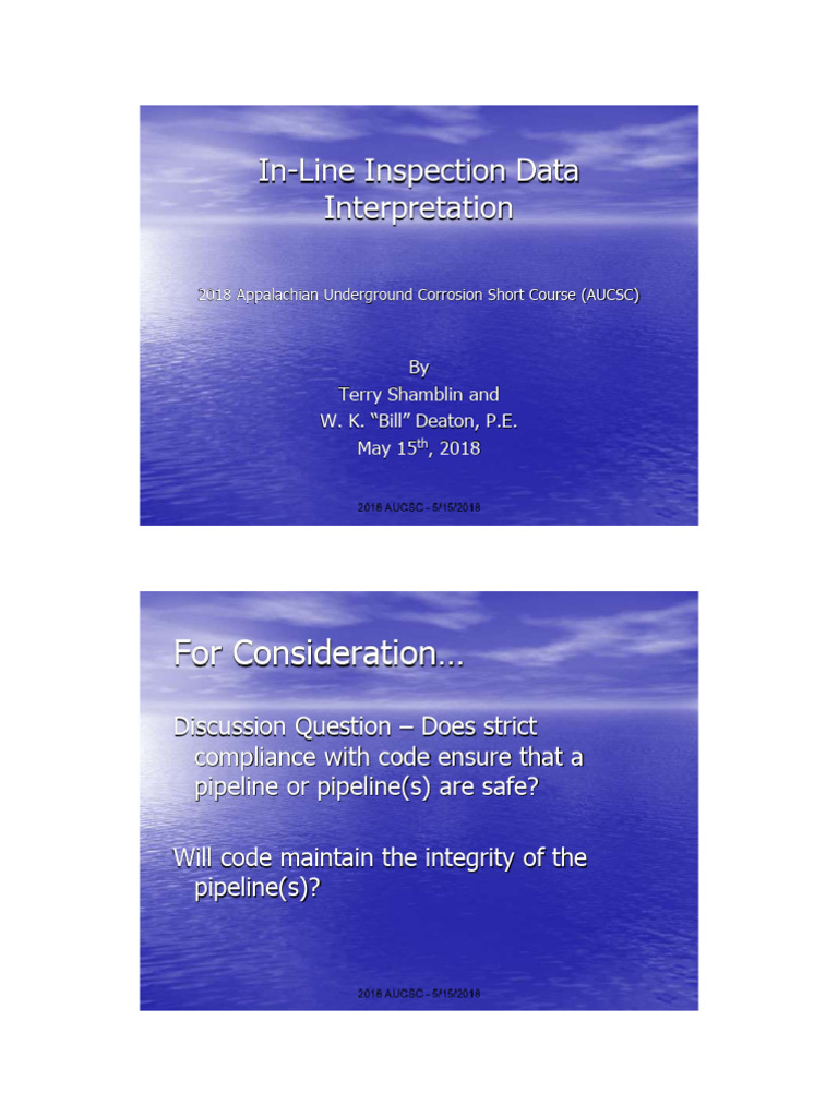 TT - In-Line Inspection Data Interpretation - 2019 | PDF | Pipe (Fluid ...
