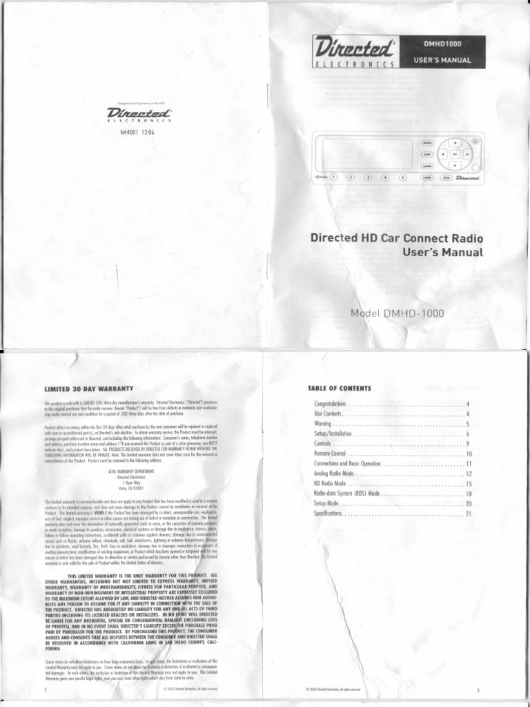 Directed Electronics DMHD-1000 | PDF