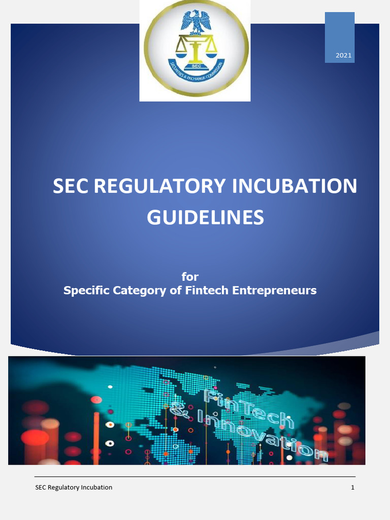 SEC Nigeria Fintech Regulatory Incubation | PDF | U.S. Securities And ...