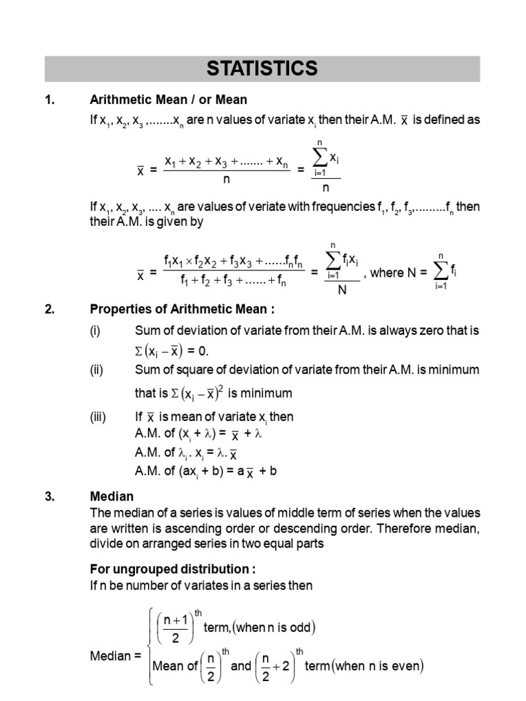 Statistics | PDF | Mode (Statistics) | Mean