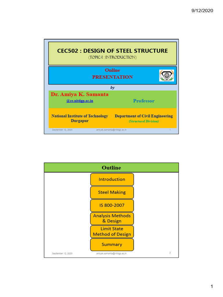 Topic-1 Introduction | PDF | Strength Of Materials | Steel