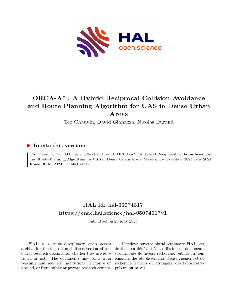 ORCA-A*: UAS Collision Avoidance Algorithm | PDF | Vertex (Graph Theory ...
