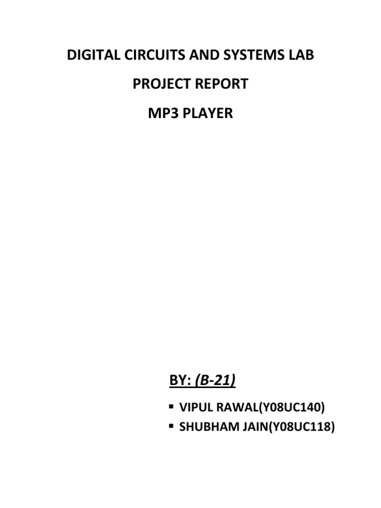 MP3 Player FPGA Report | PDF | Teaching Methods & Materials ...