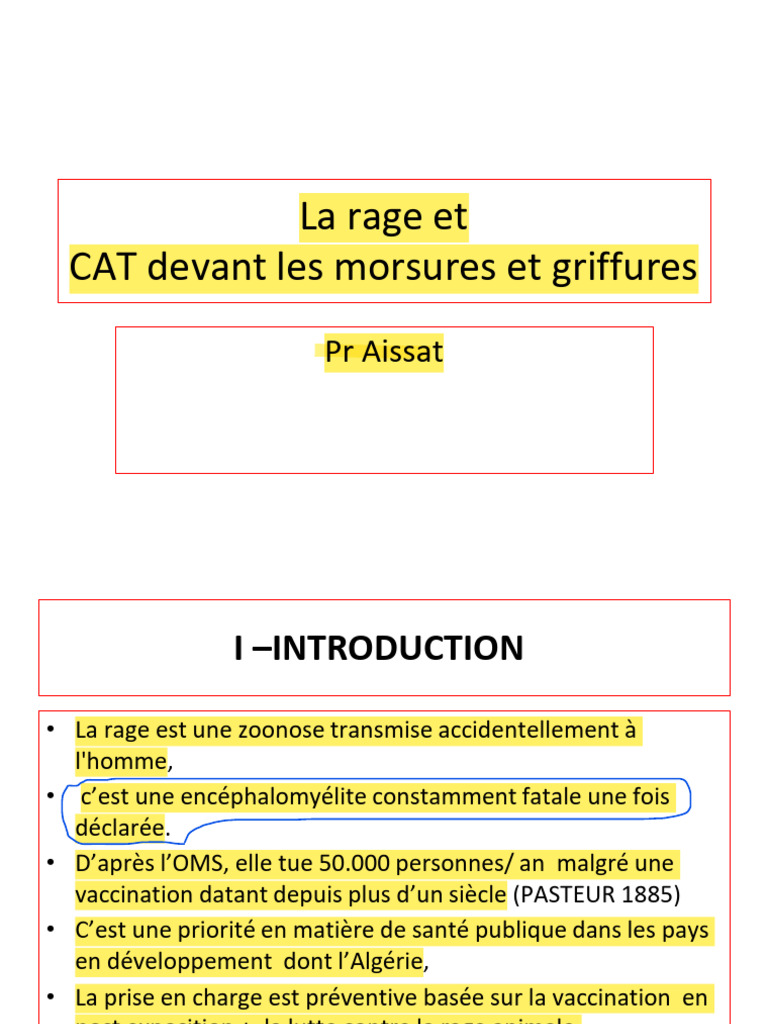 Exposé sur la rage et ses enjeux | PDF | Rage (maladie) | Médecine