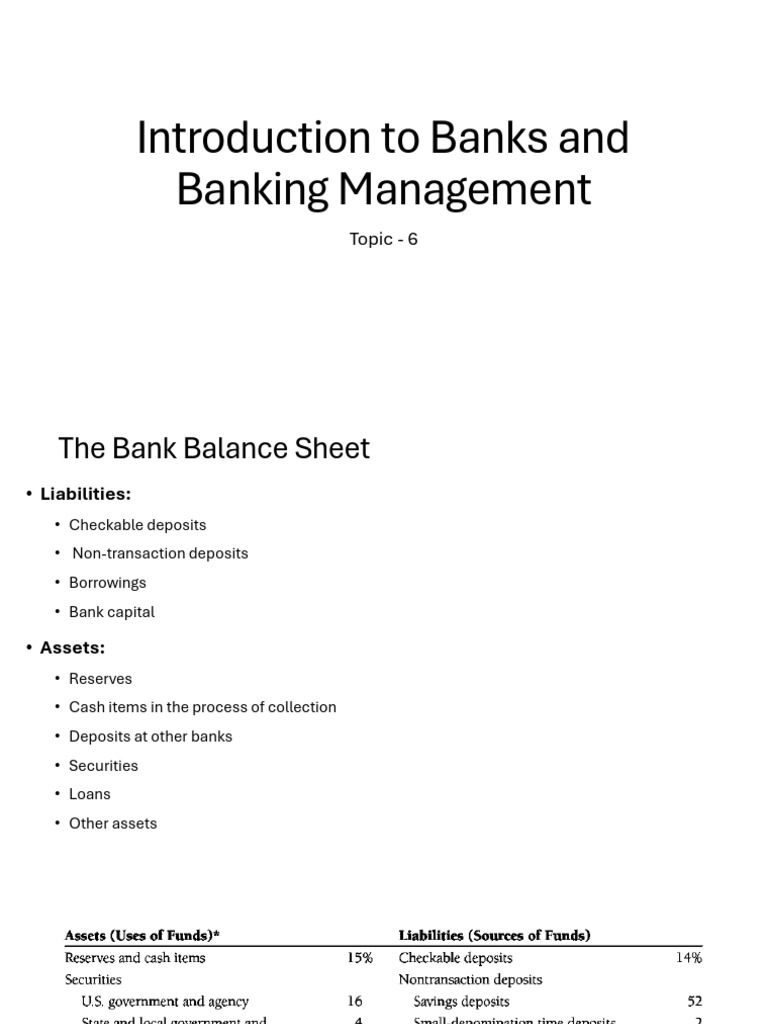 Understanding Bank Balance Sheets and Management | PDF | Banks | Equity ...