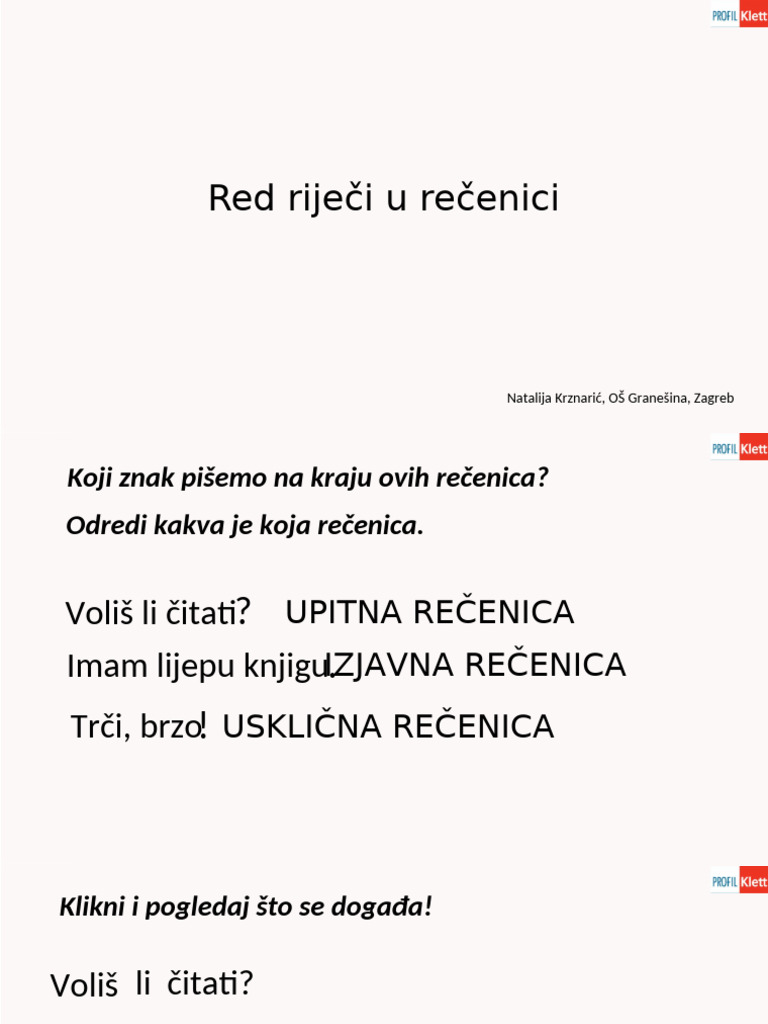 Red Rijeci U Recenici | PDF