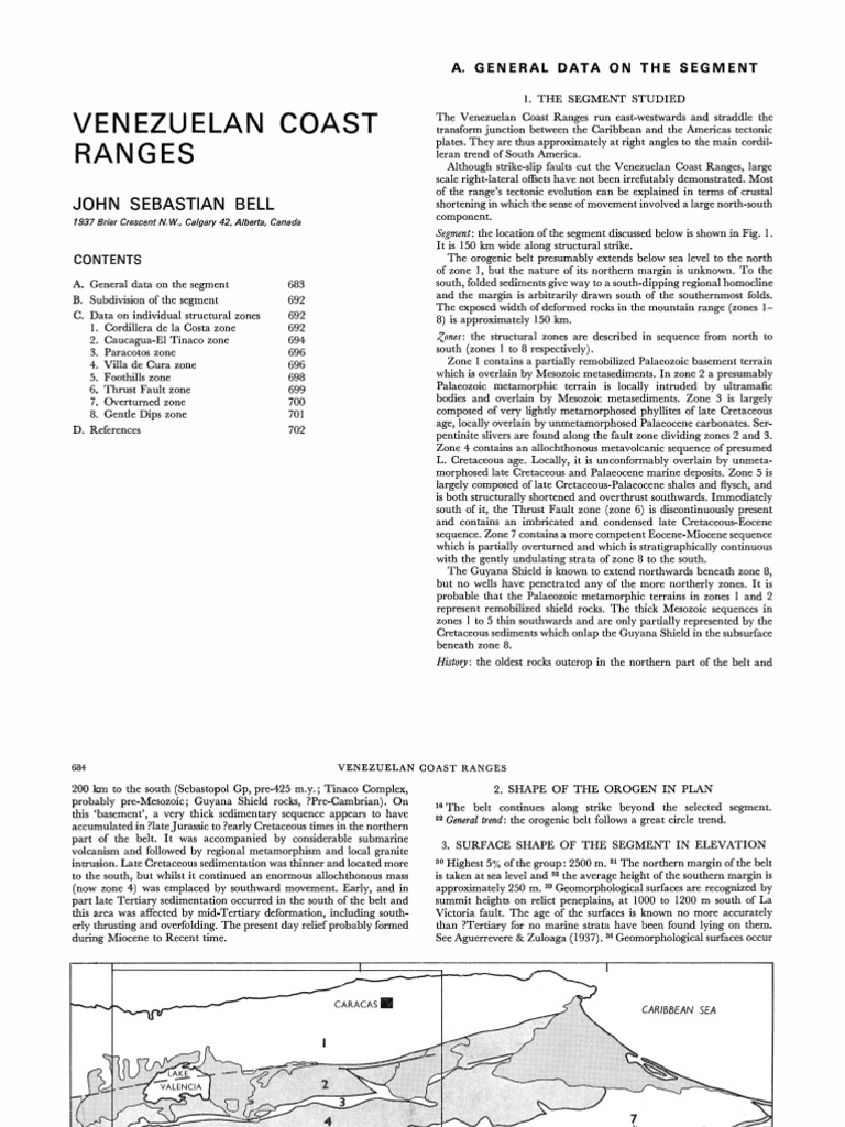 Venezuelan Coast Ranges Structural Analysis | PDF | Geology | Earth ...