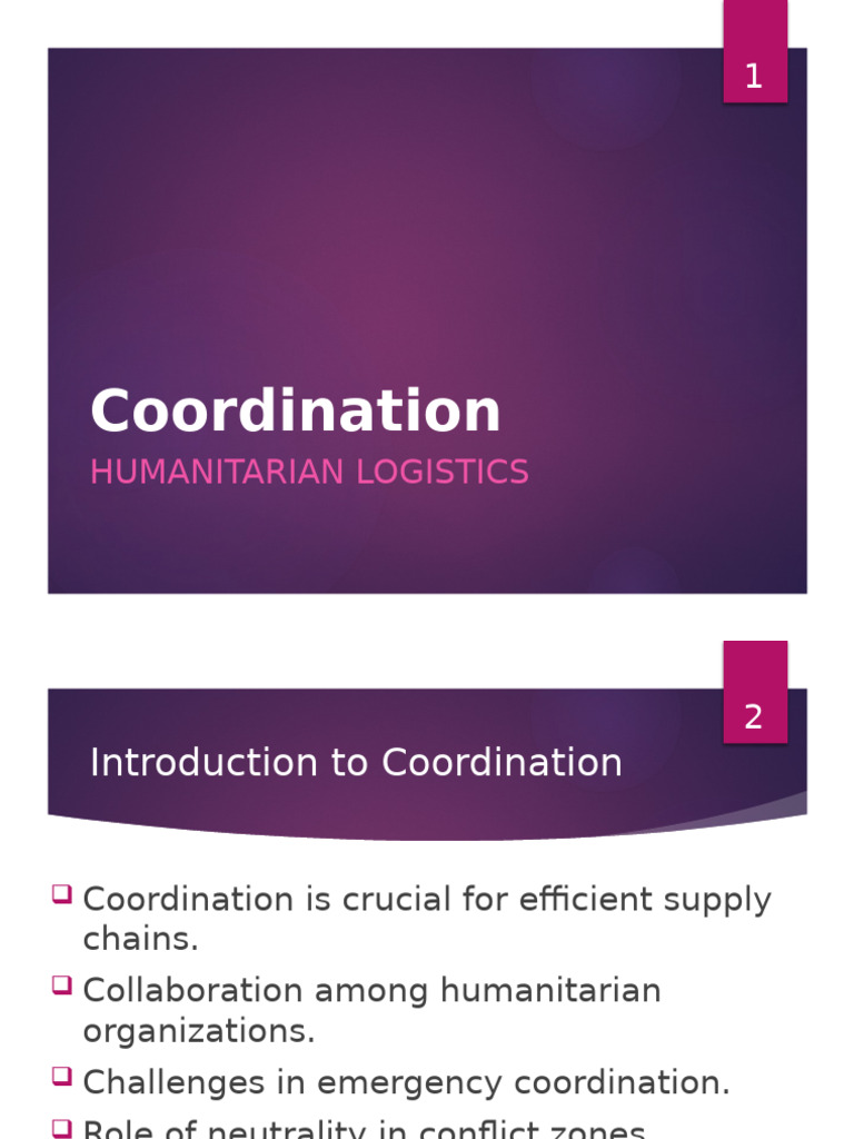Humanitarian Logistics Coordination Guide | PDF | Humanitarian Aid ...