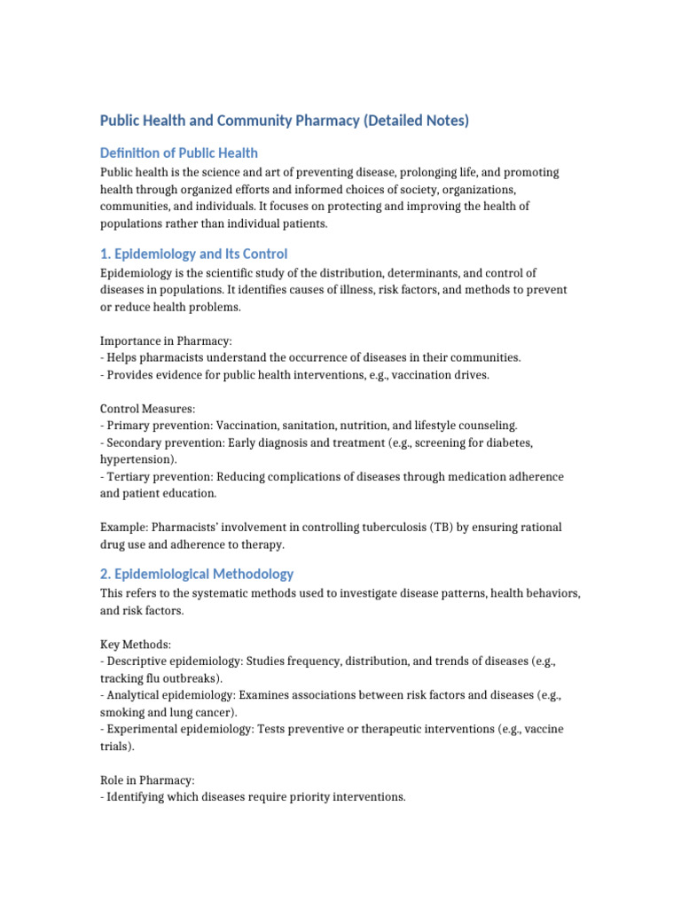 Public Health Roles in Community Pharmacy | PDF | Preventive Healthcare ...
