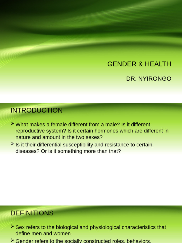 Gender Differences in Health Factors | PDF | Woman | Gender