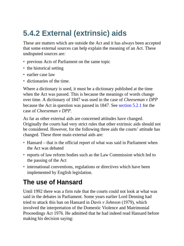 External Aids in Statutory Interpretation | PDF | Justice | Crime ...
