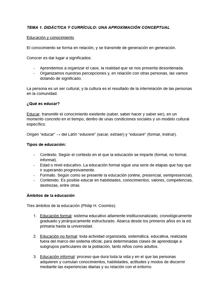 Didáctica y Currículo en Educación | PDF | Plan de estudios | Evaluación