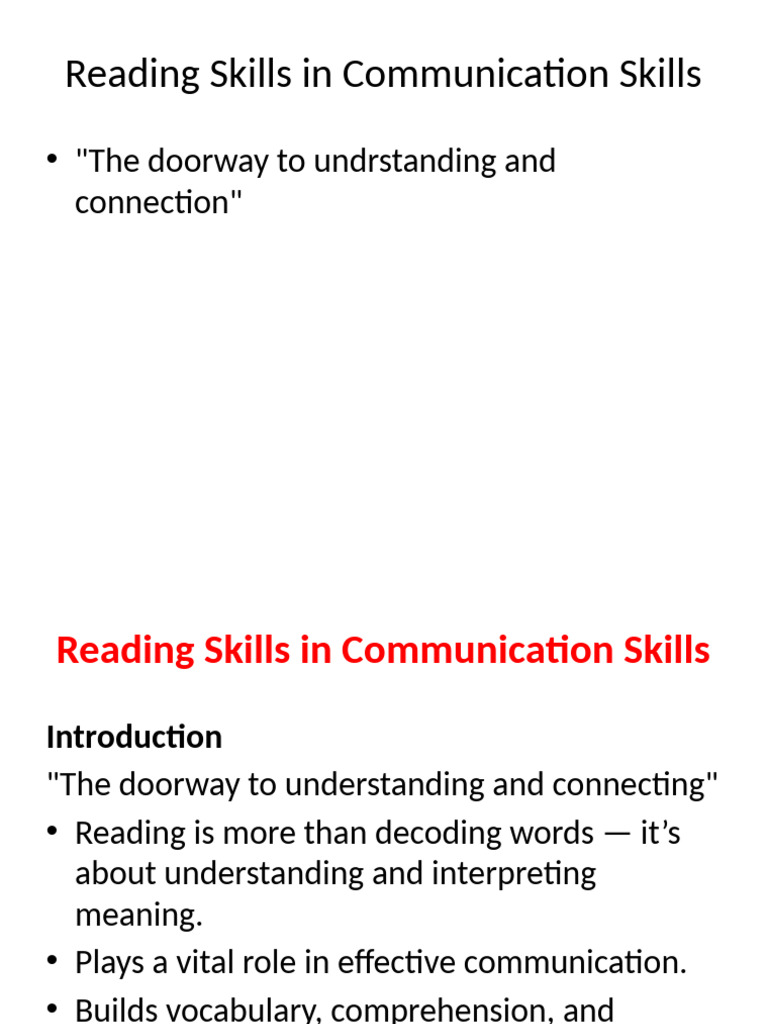 Enhancing Communication Through Reading | PDF | Communication | Speed ...
