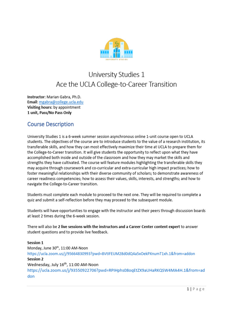 UCLA College-to-Career Course Guide | PDF | Academic Dishonesty | Title Ix