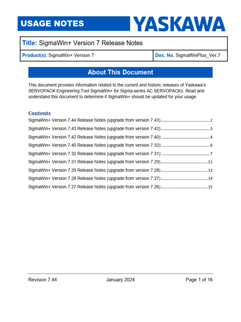 SigmaWin+ Version 7.44 Release Notes | PDF | Gear | Software