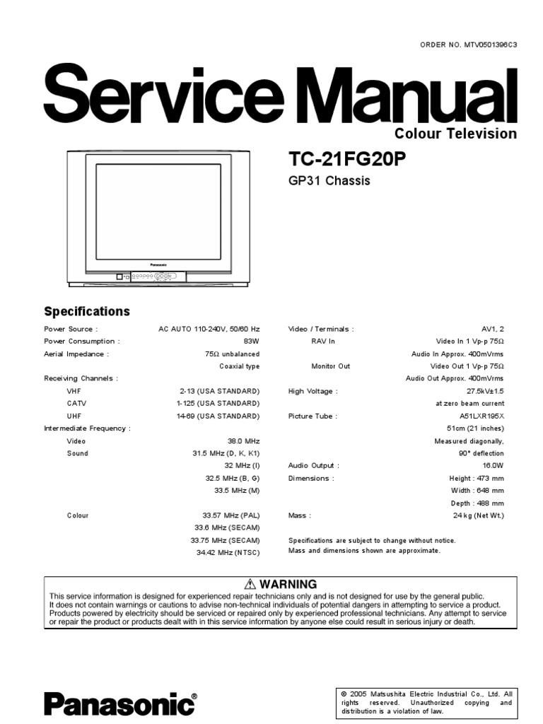 PanasonicGP31 Chassis | PDF | Inductor | Manufactured Goods