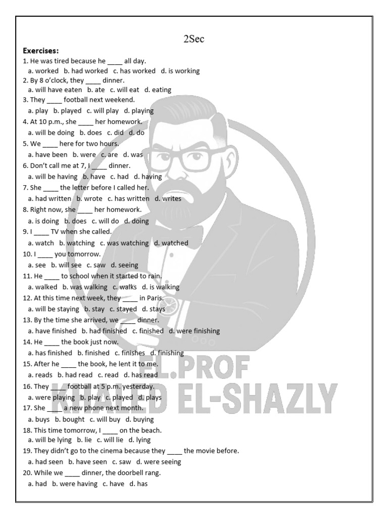 English Tense Exercises for Practice | PDF | Chess Theory | Chess