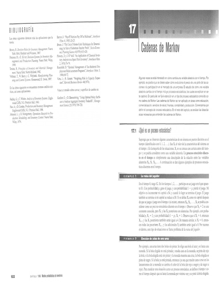 01 - Capitulo 17 - Cadenas de Markov - Winston | PDF