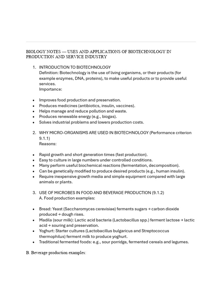 Biotechnology Applications in Industry | PDF | Genetic Engineering ...