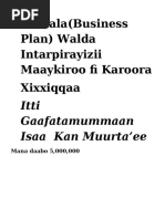 BUSINESS PLAN IN AFAAN OROMO visual data 6