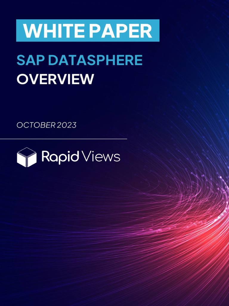 SAP Datasphere Overview and Insights | PDF | Data | Cloud Computing