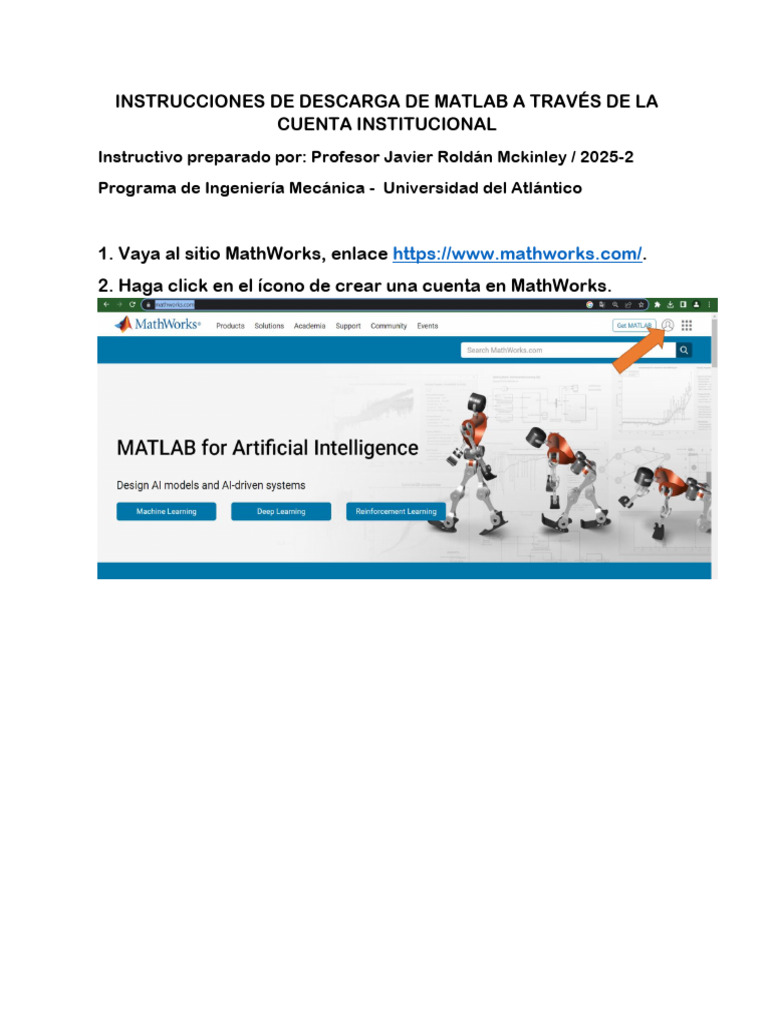 Descarga de MATLAB con Cuenta Institucional | PDF