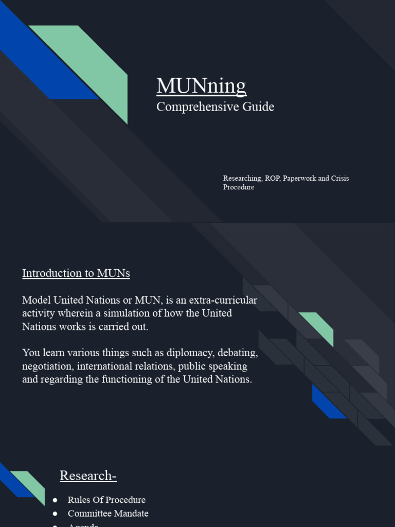 MUN Guide: Research, Procedures, Tips | PDF | Government