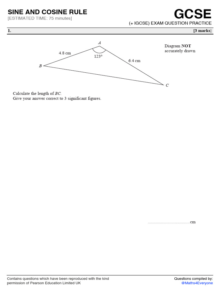 GCSE Trigonometry Exam Questions | PDF | Significant Figures ...