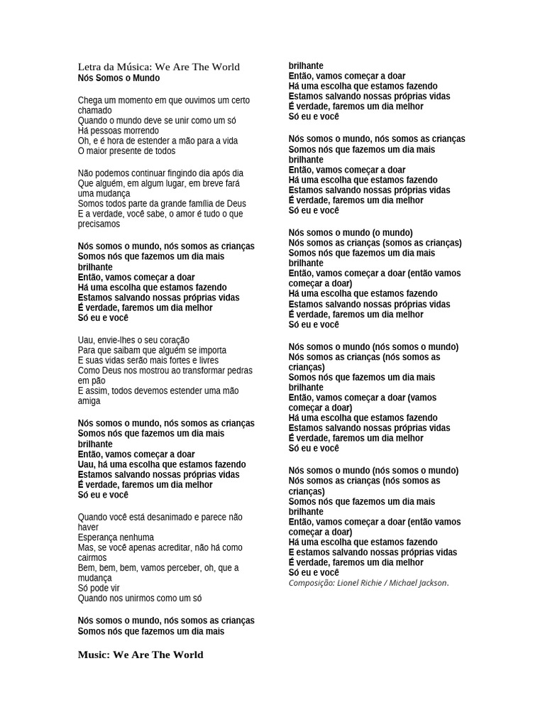 Letra da Música 
