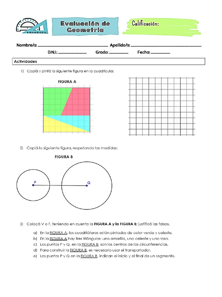 Evaluación Diagnóstica de Geometría | PDF