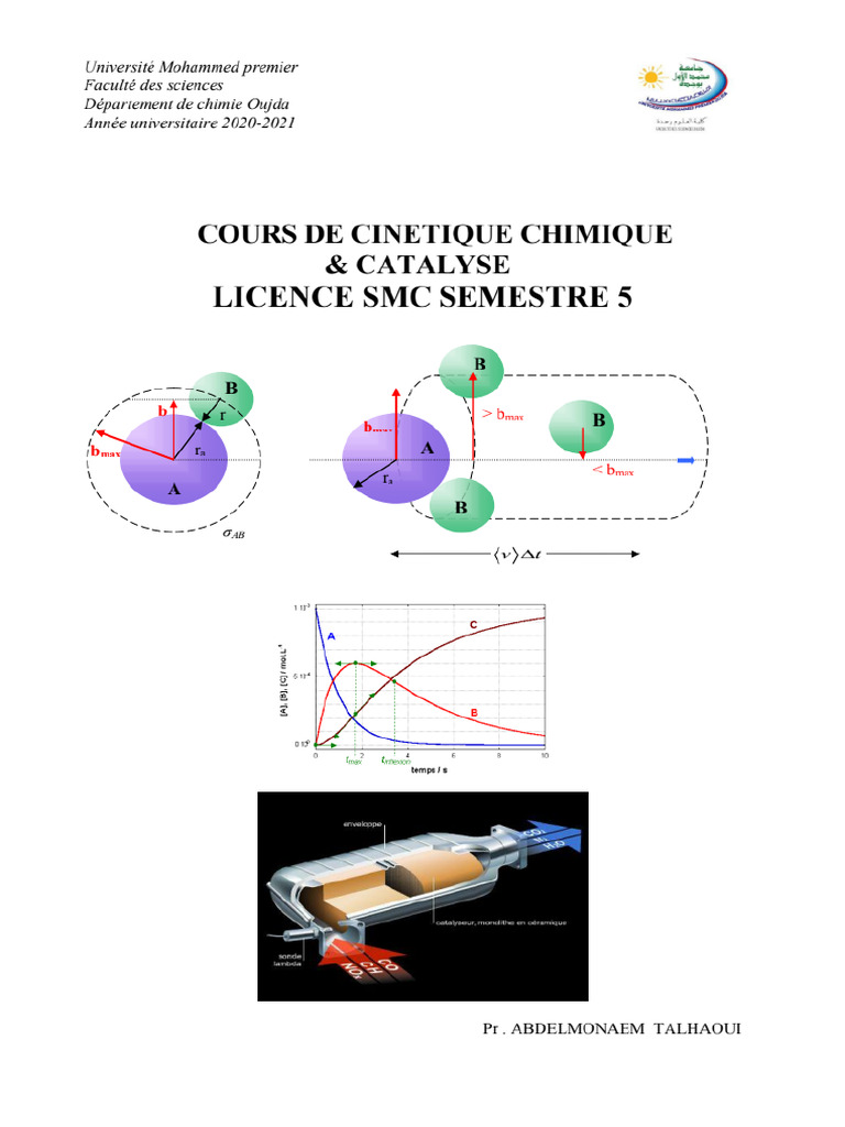 °cours Cinétique Chimique Et Catalyse PDF — free download