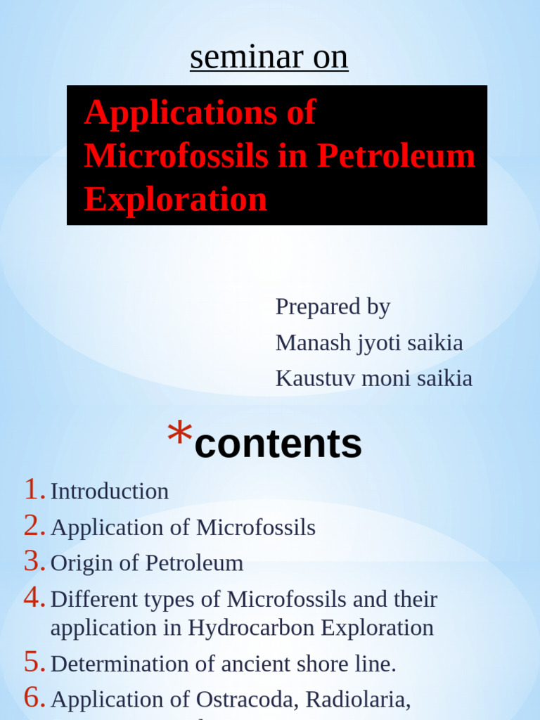 Microfossils in Oil Exploration Insights | PDF | Fossil | Petroleum