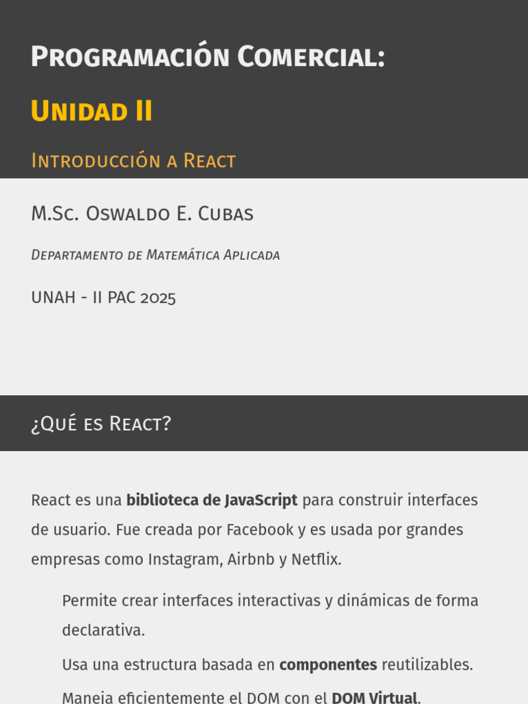 Introducción a React y Yarn en Proyectos | PDF | Ingeniería Informática ...