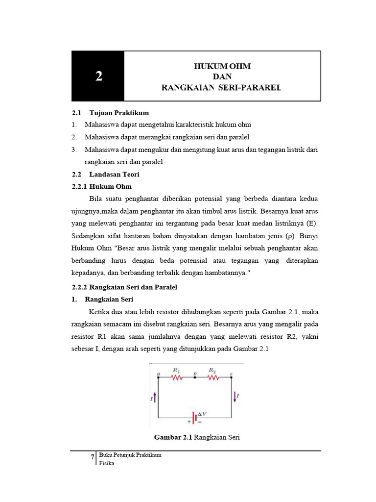 Praktikum Hukum Ohm dan Rangkaian Listrik | PDF