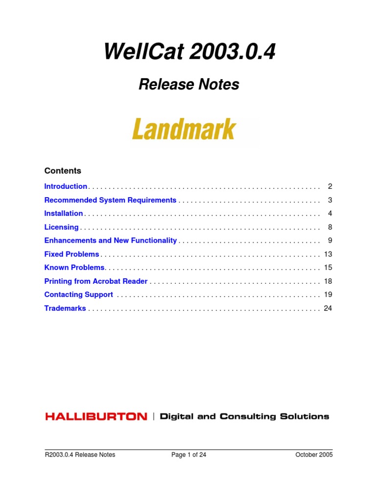 Well Cat Releasenotes | PDF | Installation (Computer Programs ...