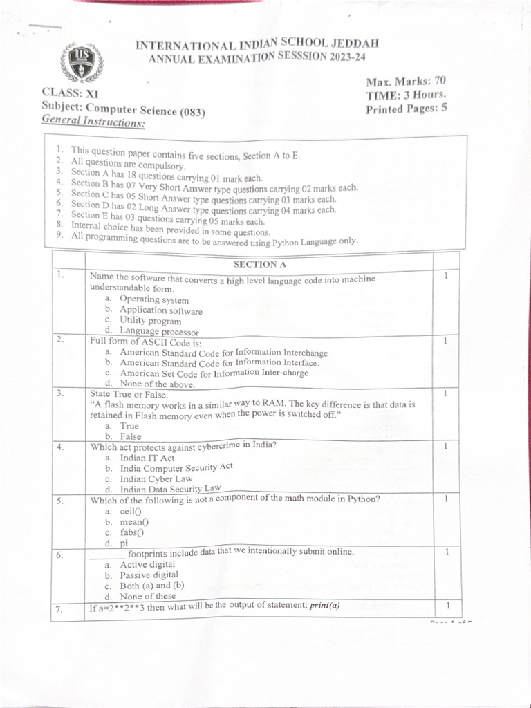 Computer Science - 1 | PDF