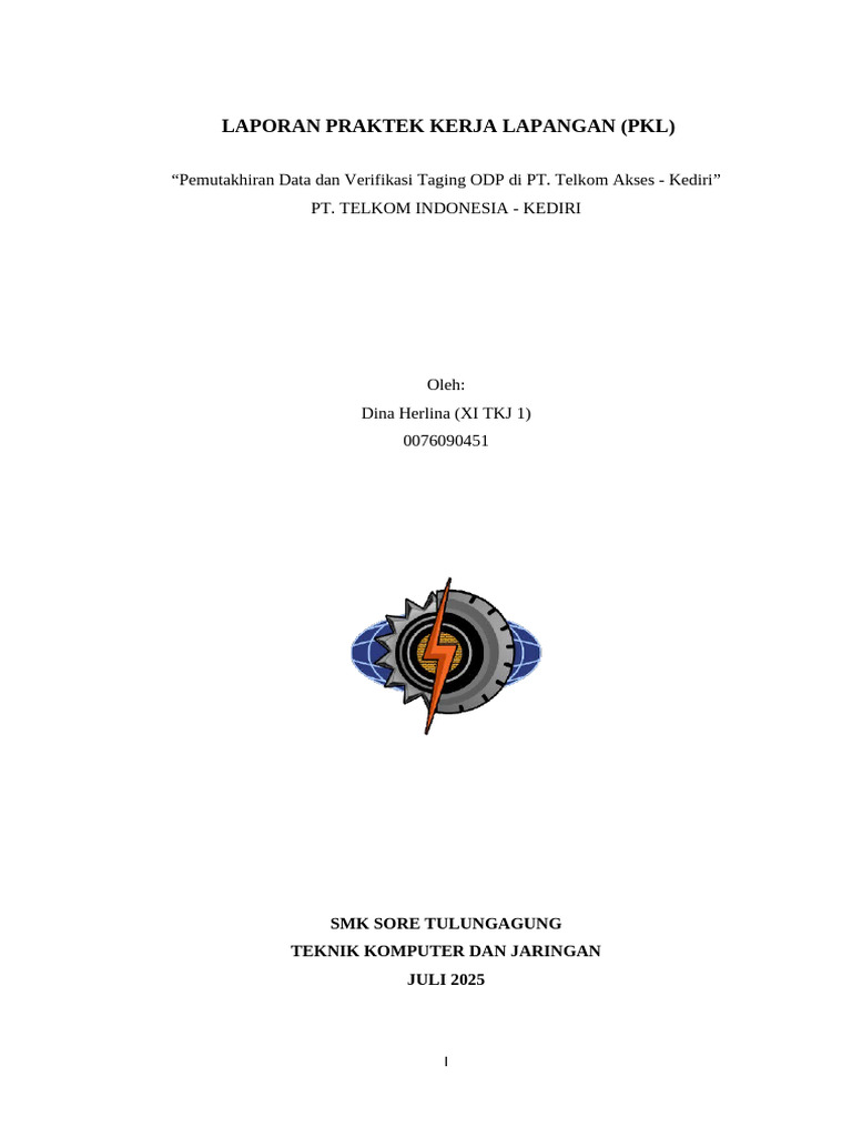Pemutakhiran Data ODP di Telkom Kediri | PDF