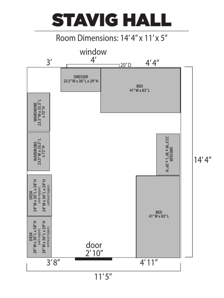 Stavig Hall Room Dimensions & Furniture | PDF