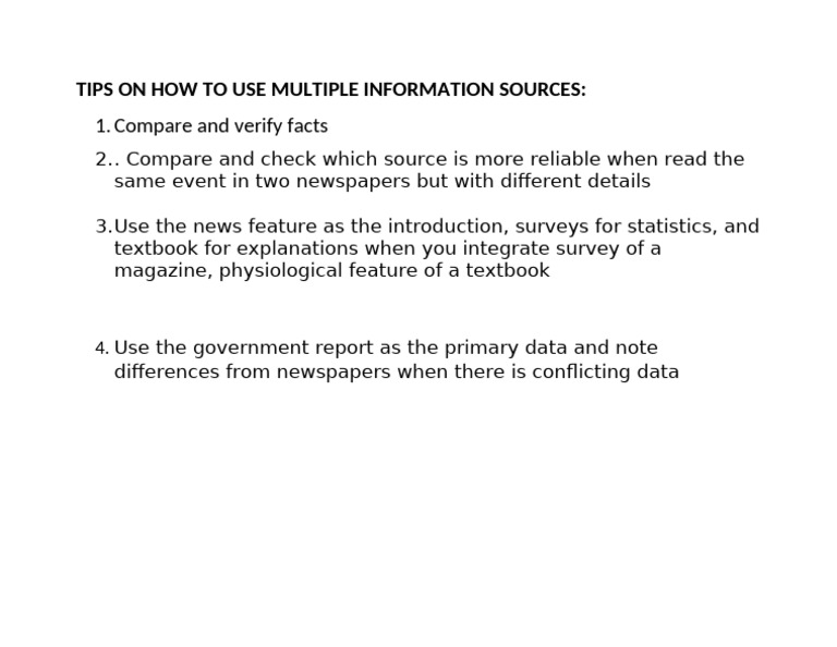 Effective Use of Multiple Sources | PDF