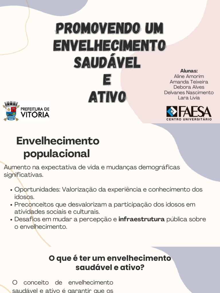 Saúde Do Idoso Envelhecimento Ativo | PDF | Envelhecimento