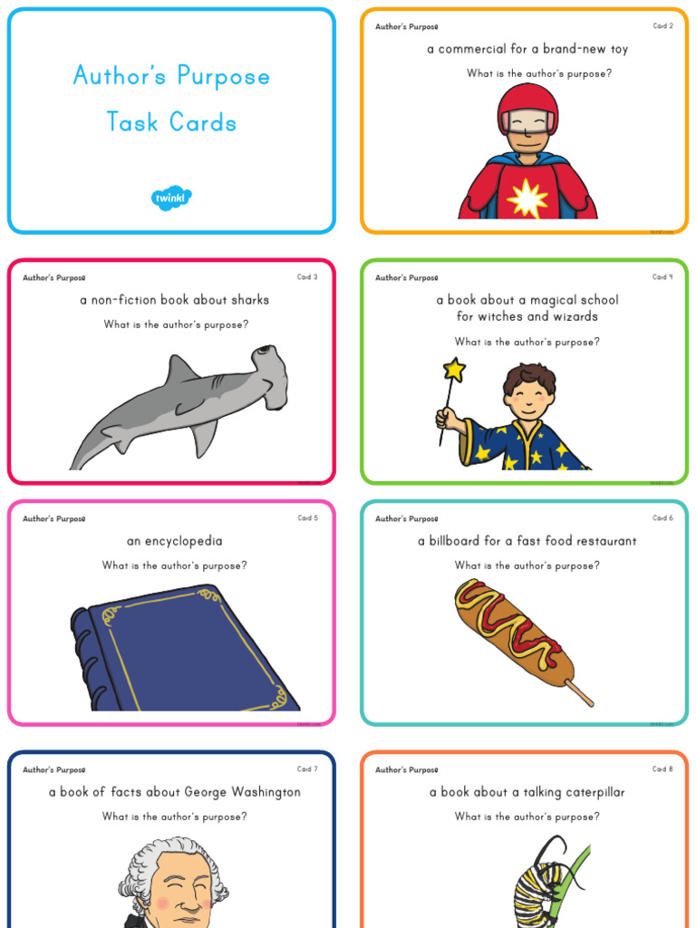 Us L 183 Authors Purpose Task Cards Ver 3 | PDF | Chess Openings | Chess