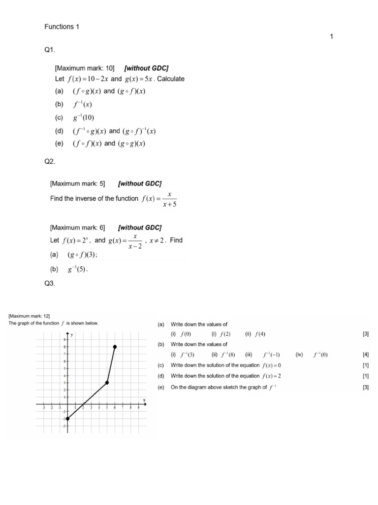 Functions 1 4 | PDF
