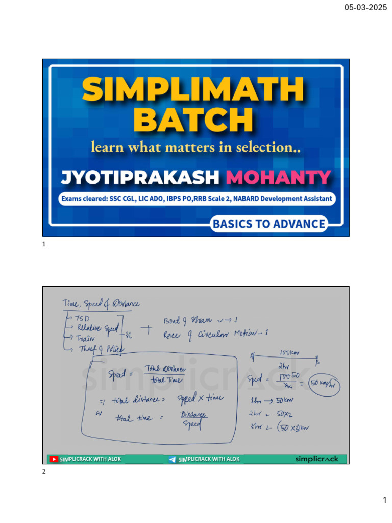 TSD Class Note 1 | PDF